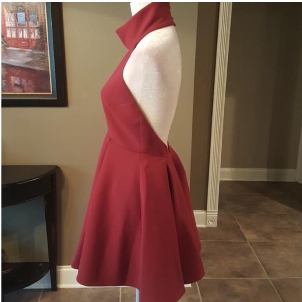 Red Maroon Smoke Trails Dress - Picture 4 of 9